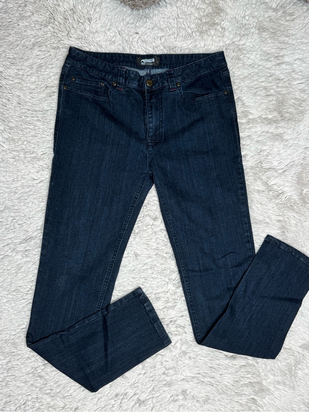 Mountain Khakis Mid-Rise Skinny Jeans in Dark Blue Denim